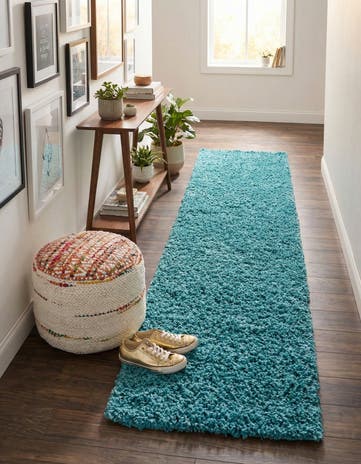 2' 7 x 16' 5 Solid Shag Runner Rug