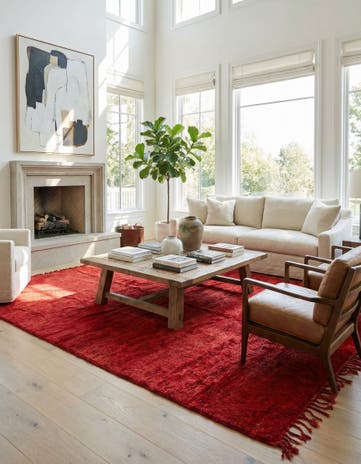 7' x 10' 4 Hand Knotted Moroccan Wool Rug
