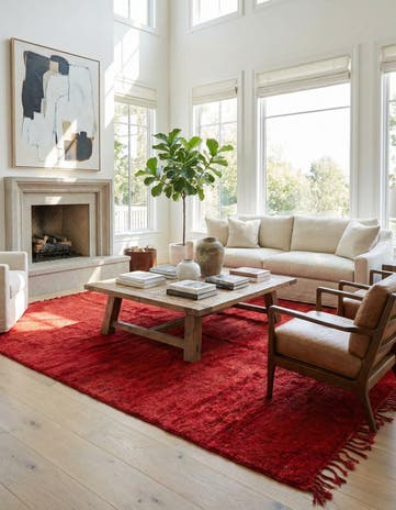 7' x 10' 4 Hand Knotted Moroccan Wool Rug