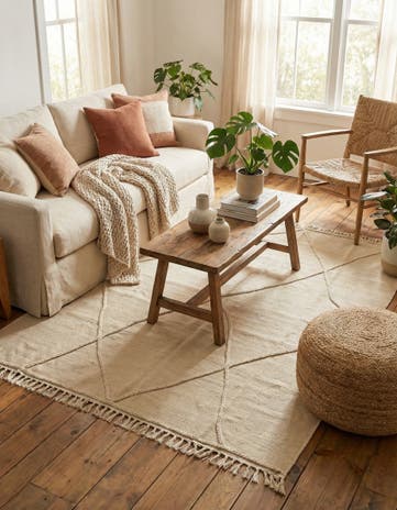 4' 10 x 6' 10 Hand Knotted Moroccan Wool Rug