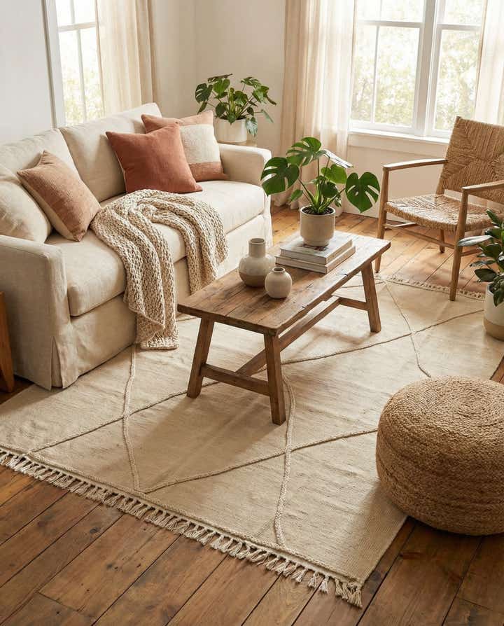 4' 10 x 6' 10 Hand Knotted Moroccan Wool Rug