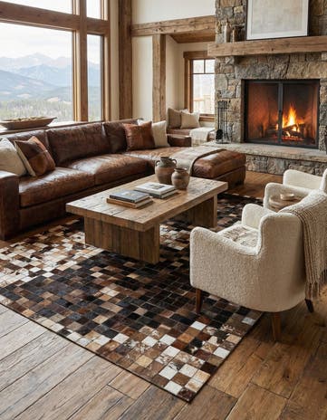 5' x 7' 10 Cowhide Stocks Rug