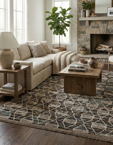 6' 9 x 9' 11 Hand Knotted Moroccan Wool Rug