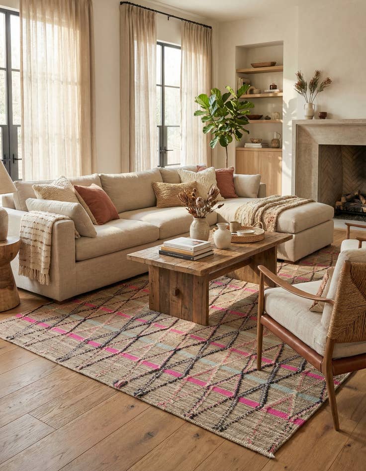 Detail image of  6' 5 x 9' 10  Hand Knotted Darya Wool Rug