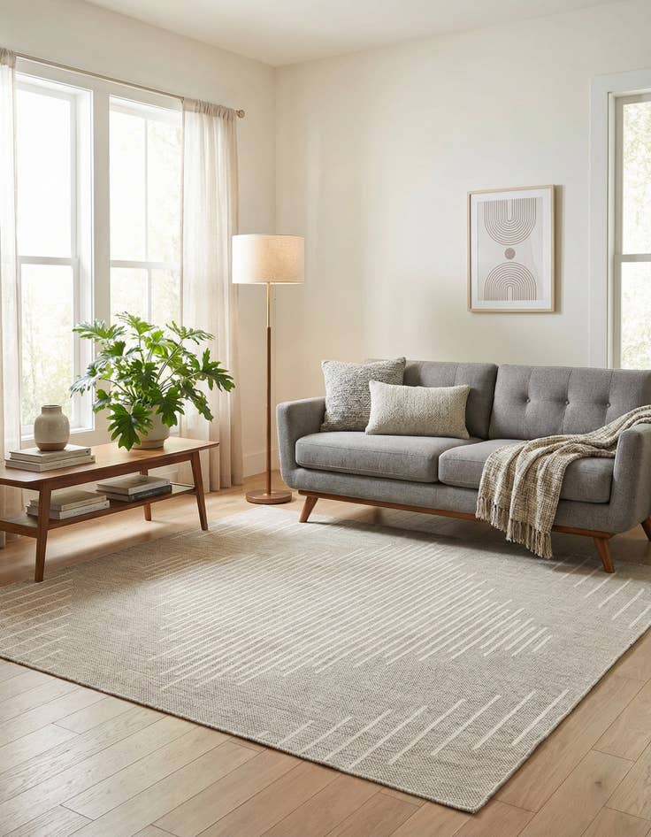 Detail image of 5' 3 x 5' 3  Washable Modern Indoor / Outdoor Square Rug