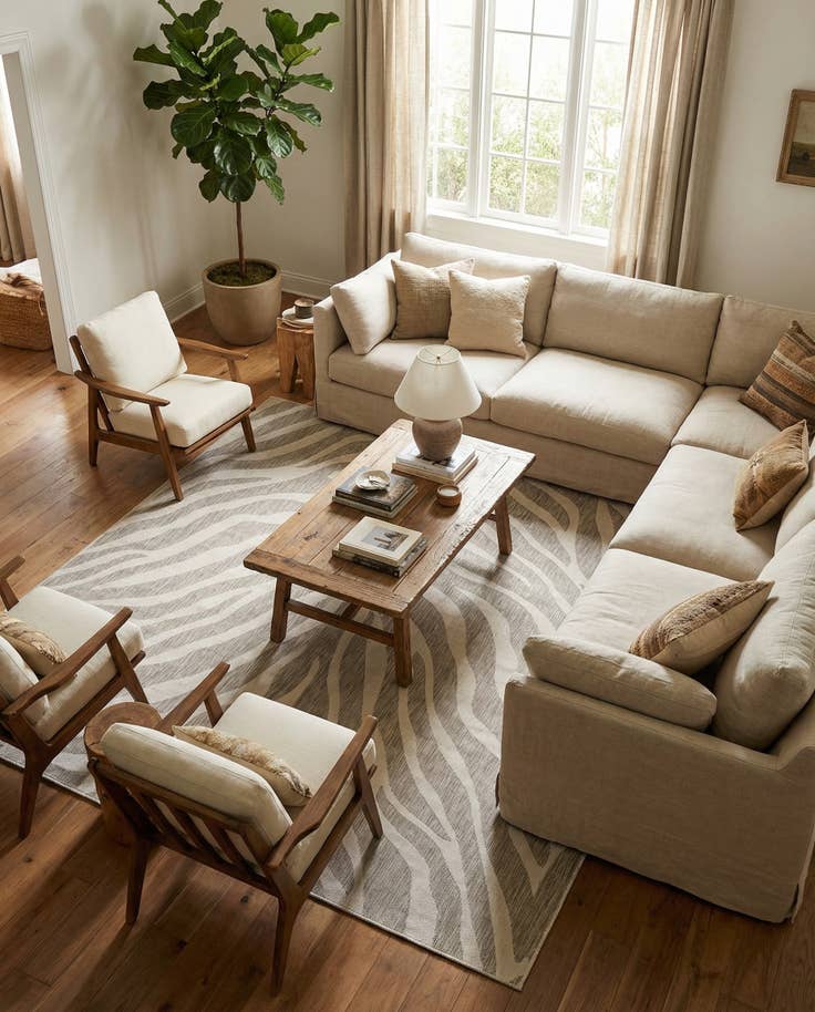 Detail image of 10' x 10' Easy-Clean Safari Indoor / Outdoor Square Rug