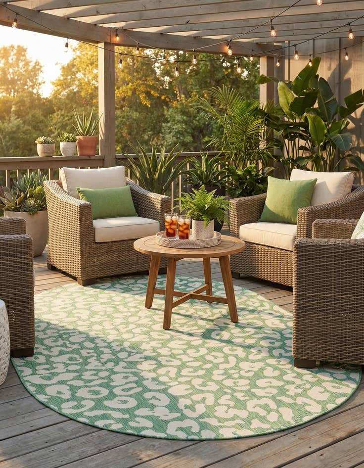 Detail image of 6' x 9'  Washable Safari Indoor / Outdoor Oval Rug