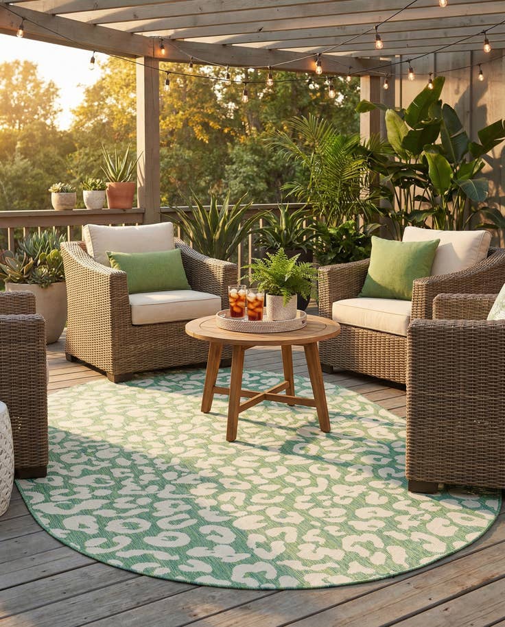 Detail image of 6' x 9' Easy-Clean Safari Indoor / Outdoor Oval Rug