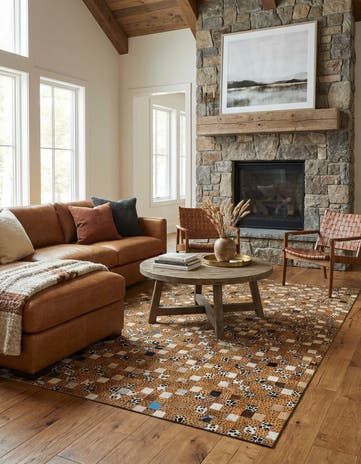 5' 1 x 8' Cowhide Leather Rug