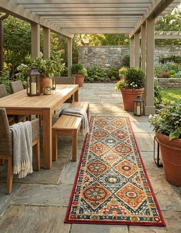 2' 7 x 10' Easy-Clean Modern Indoor / Outdoor Runner Rug