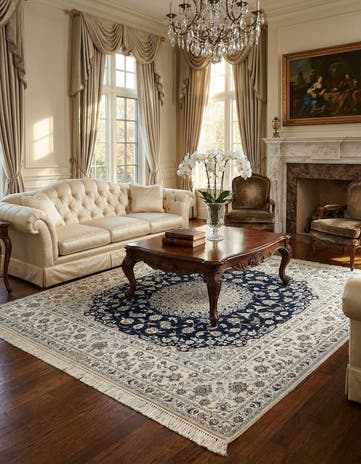 6' 8 x 6' 8 Hand Knotted Nain Rug