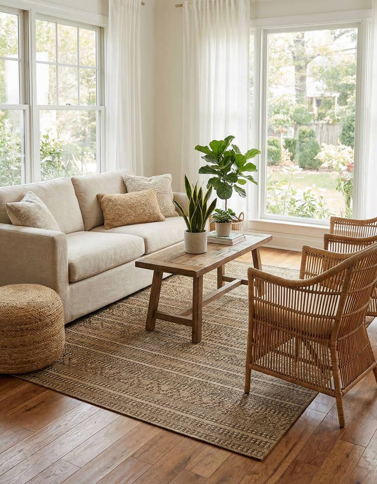 Detail image of 6' x 9'  Washable Modern Indoor / Outdoor Rug