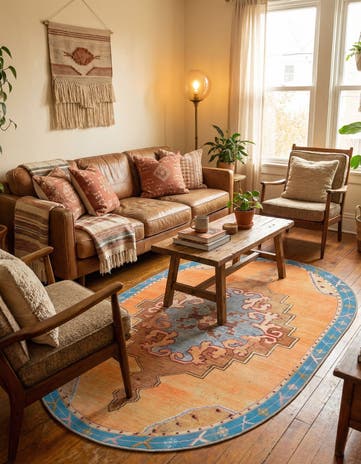 4' x 6' Washable Timeless Oval Rug