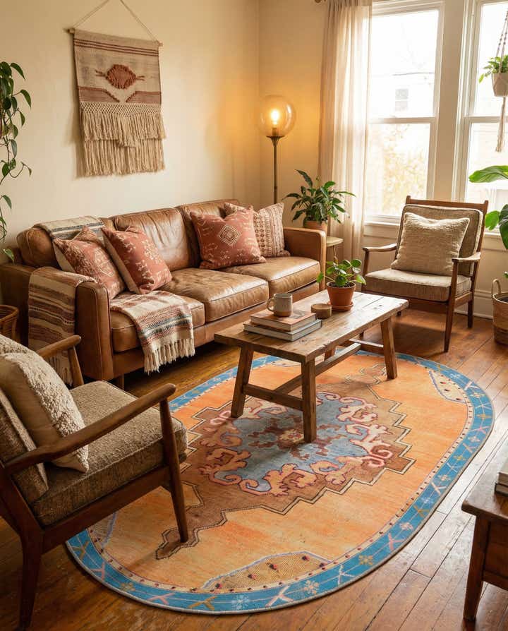 4' x 6' Washable Timeless Oval Rug