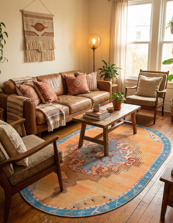 4' x 6' Washable Timeless Oval Rug