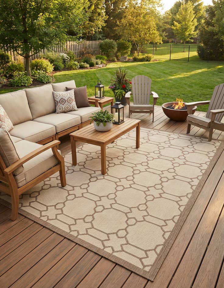 Detail image of 7' x 10'  Washable Trellis Indoor / Outdoor Rug