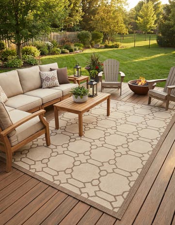 7' x 10' Easy-Clean Lattice Indoor / Outdoor Rug