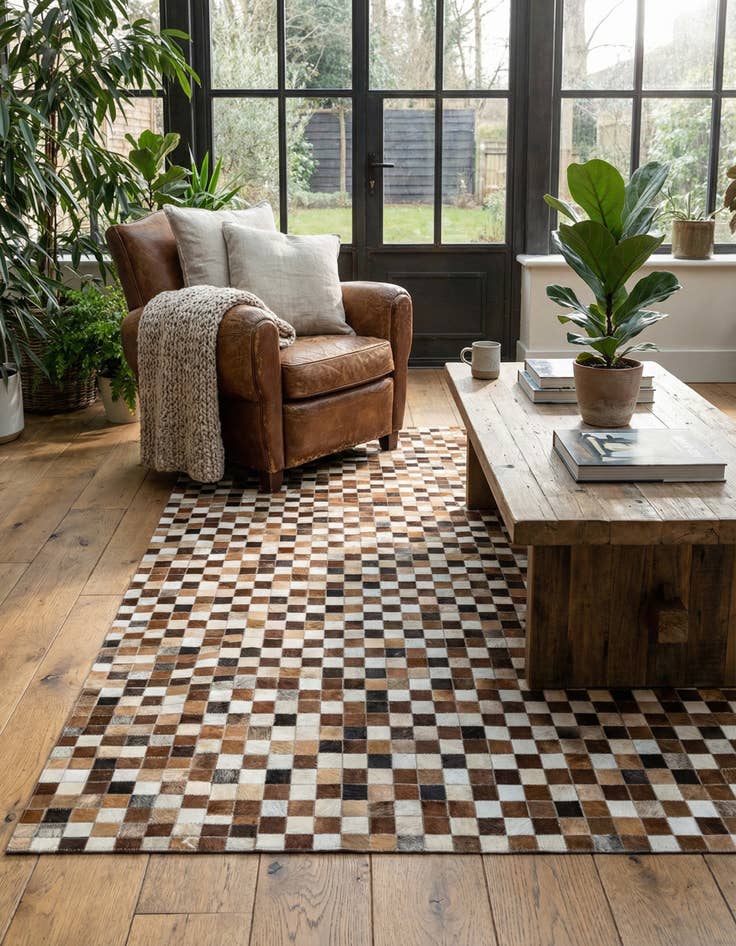 Detail image of 5' x 7' 11 Cowhide - Patchwork Rug