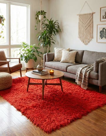 4' 9 x 6' 6 Hand Knotted Moroccan Wool Rug