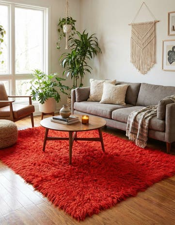 4' 9 x 6' 6 Hand Knotted Moroccan Wool Rug