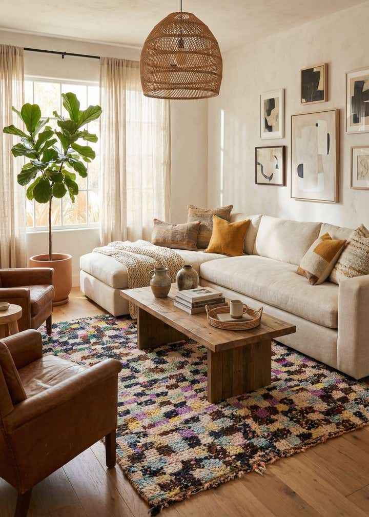 4' 9 x 6' 2 Hand Knotted Moroccan Rug