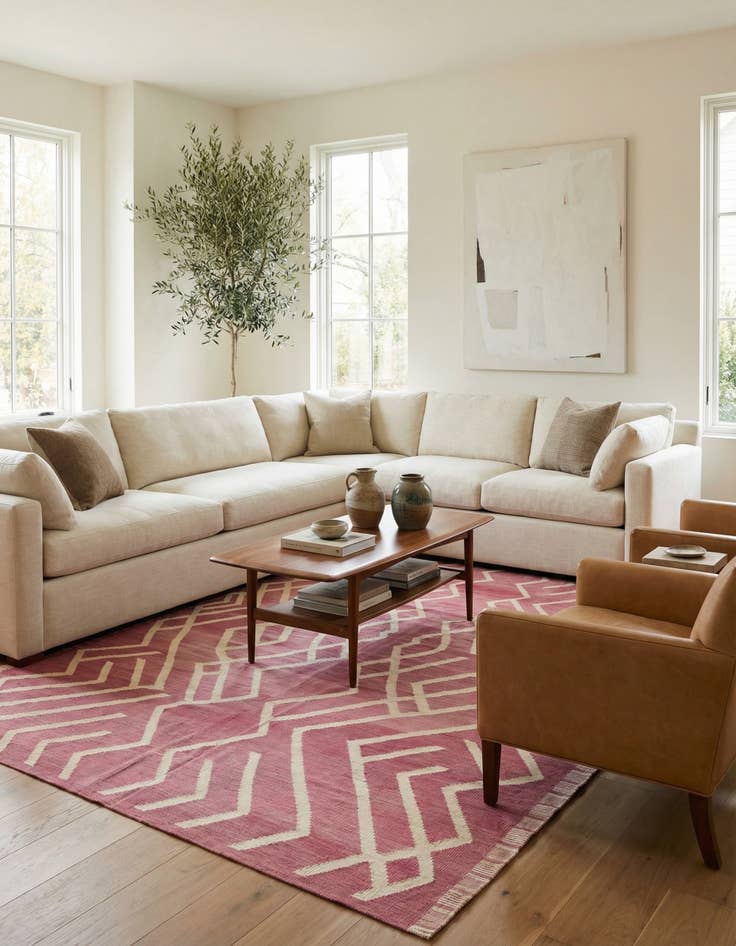 Detail image of 6' 9 x 9' 9  Hand Woven Kilim Modern Wool Rug