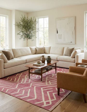 6' 9 x 9' 9 Hand Woven Kilim Modern Wool Rug