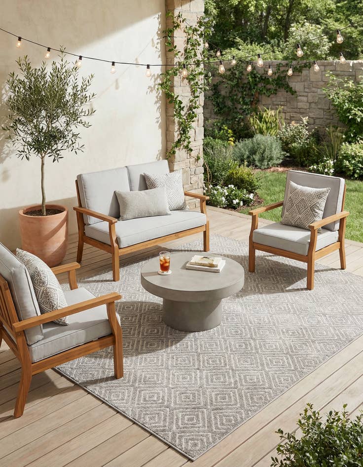 Detail image of 10' x 10'  Washable Sabrina Soto Indoor / Outdoor Square Rug