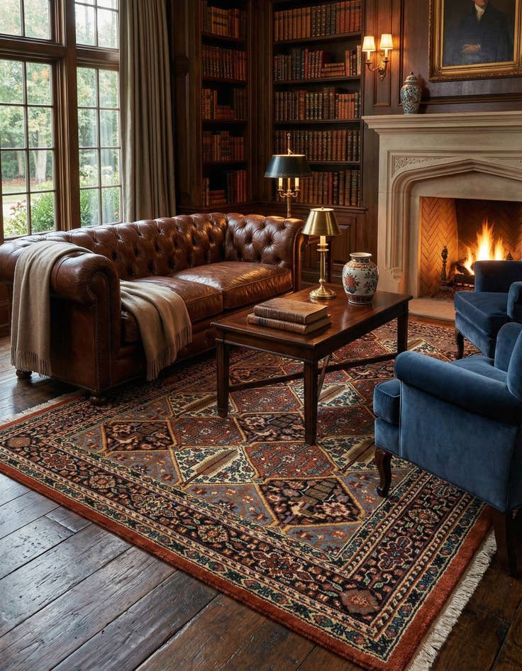 Detail image of  5' x 9' 4  Hand Knotted Bakhtiar Wool Rug