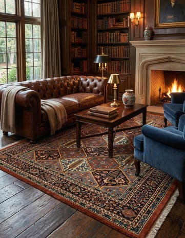5' x 9' 4 Hand Knotted Bakhtiar Wool Rug