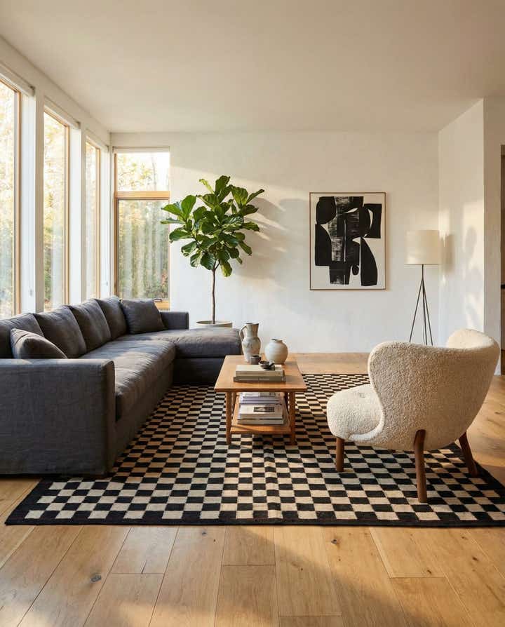 5' 8 x 7' 7 Hand Woven Kilim Modern Wool Rug