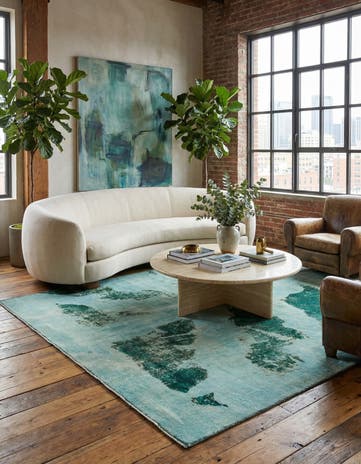 8' 2 x 8' 7 Hand Knotted Ultra Vintage Persian Wool Square Rug
