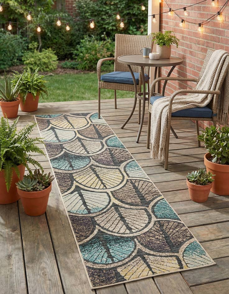 Detail image of 2' 7 x 10'  Washable Casablanca Indoor / Outdoor Runner Rug