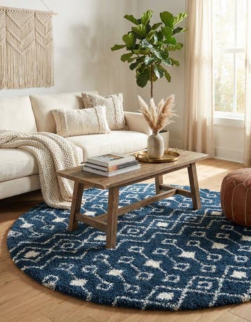 10' x 10' Moroccan Trellis Shag Round Rug