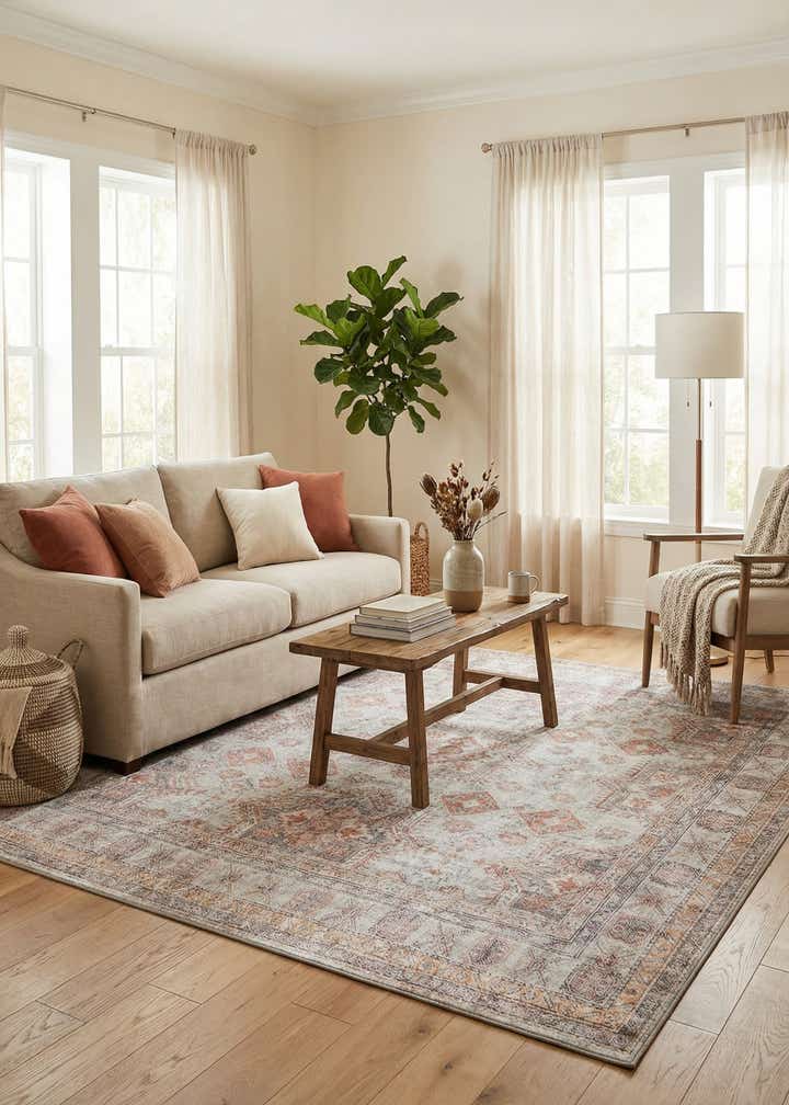 7' 10 x 7' 10 Washable Timeless Square Rug