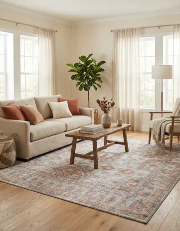 7' 10 x 7' 10 Washable Timeless Square Rug