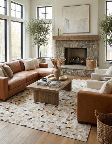 5' 3 x 7' 6 Cowhide Stocks Rug
