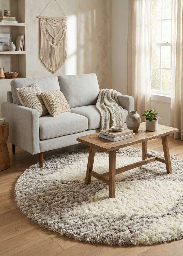 5' x 5' Infinity Shag Round Rug