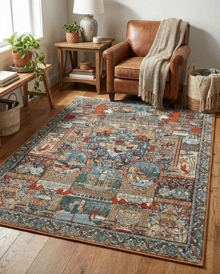4' x 6' Easy-Clean Traditional Indoor / Outdoor Rug