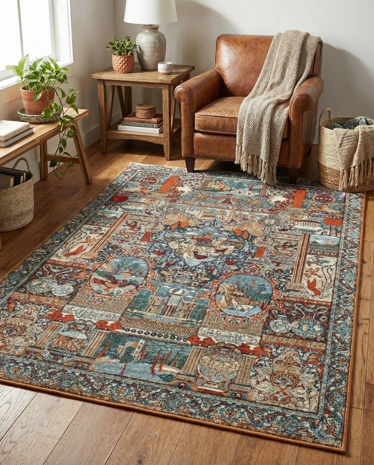 Detail image of 4' x 6' Easy-Clean Traditional Indoor / Outdoor Rug