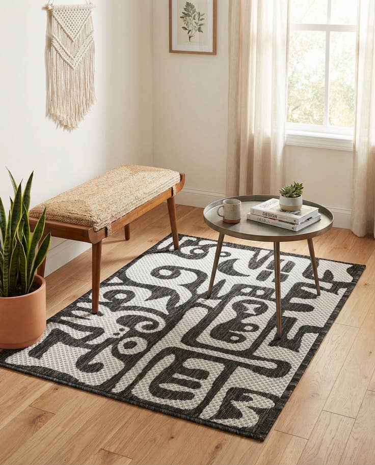 Detail image of 2' x 3' Easy-Clean Modern Indoor / Outdoor Rug