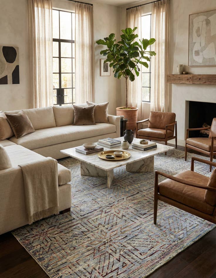 Detail image of 13' 2 x 15' 4  Hand Knotted Moroccan Wool Rug