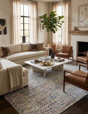 13' 2 x 15' 4 Hand Knotted Moroccan Wool Rug