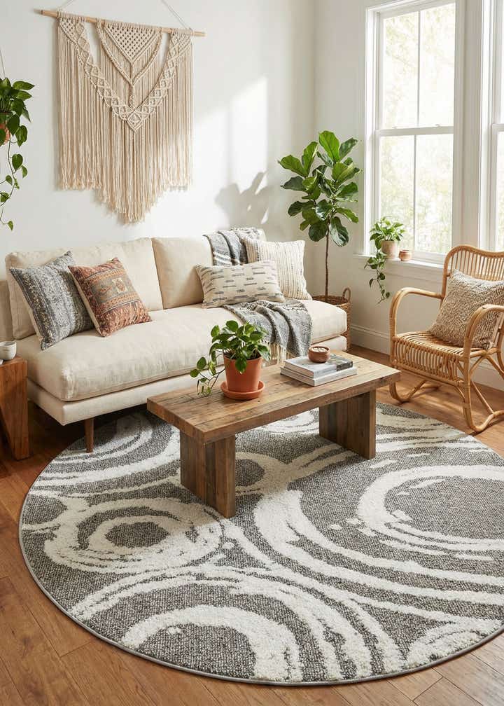 5' 3 x 5' 3 Boho Round Rug