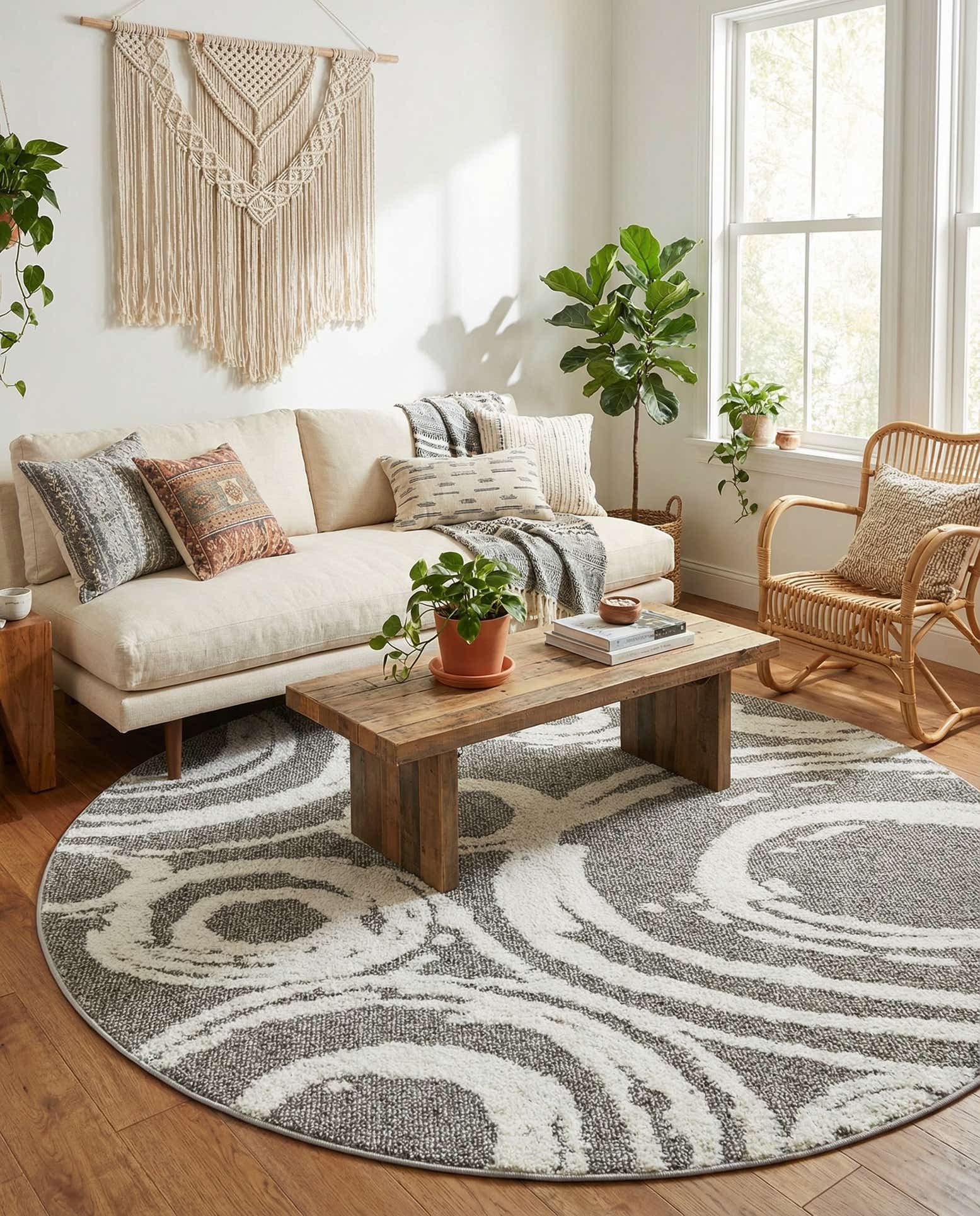 5' 3 x 5' 3 Boho Round Rug