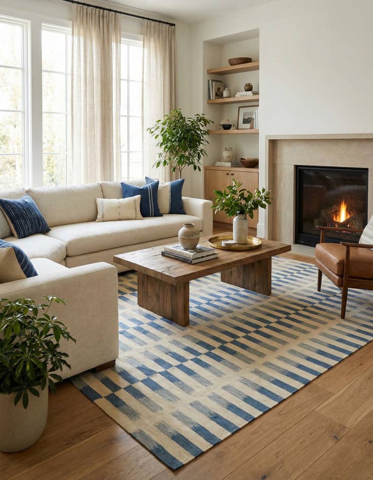 Detail image of 8' 4 x 11'  Hand Woven Kilim Modern Wool Rug