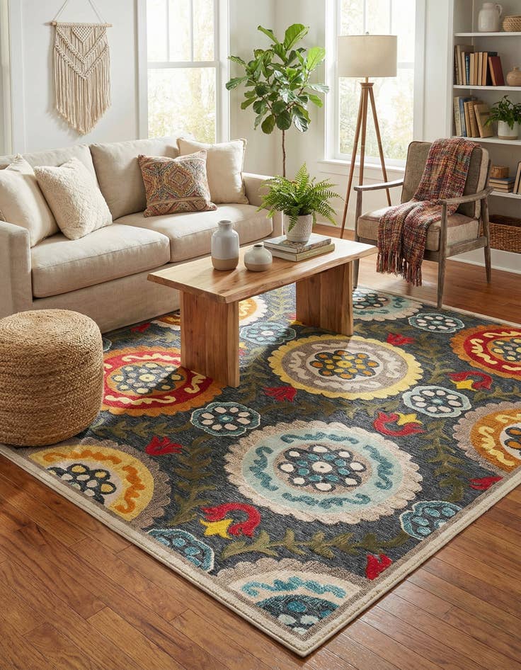 Detail image of 10' x 10'  Washable Casablanca Indoor / Outdoor Square Rug