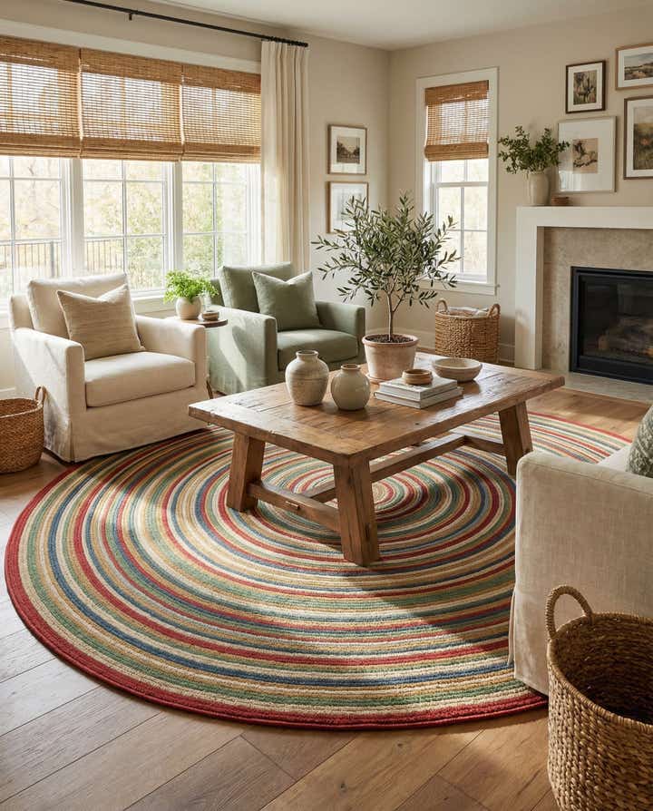 10' x 10' Easy-Clean Baja Indoor / Outdoor Round Rug
