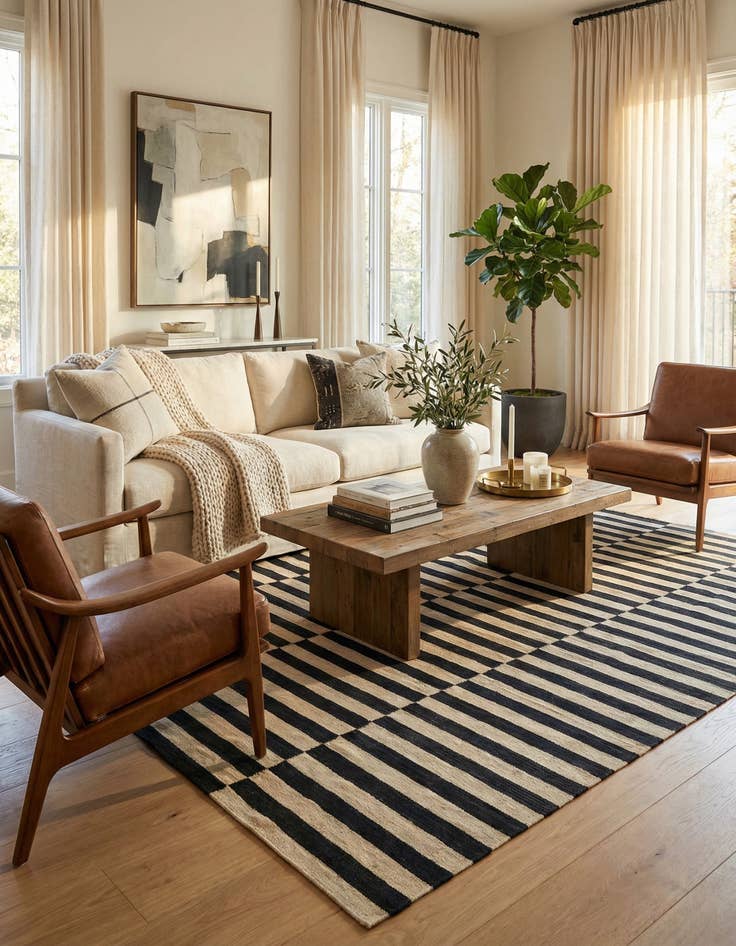 Detail image of 6' 10 x 9' 7  Hand Woven Kilim Modern Wool Rug