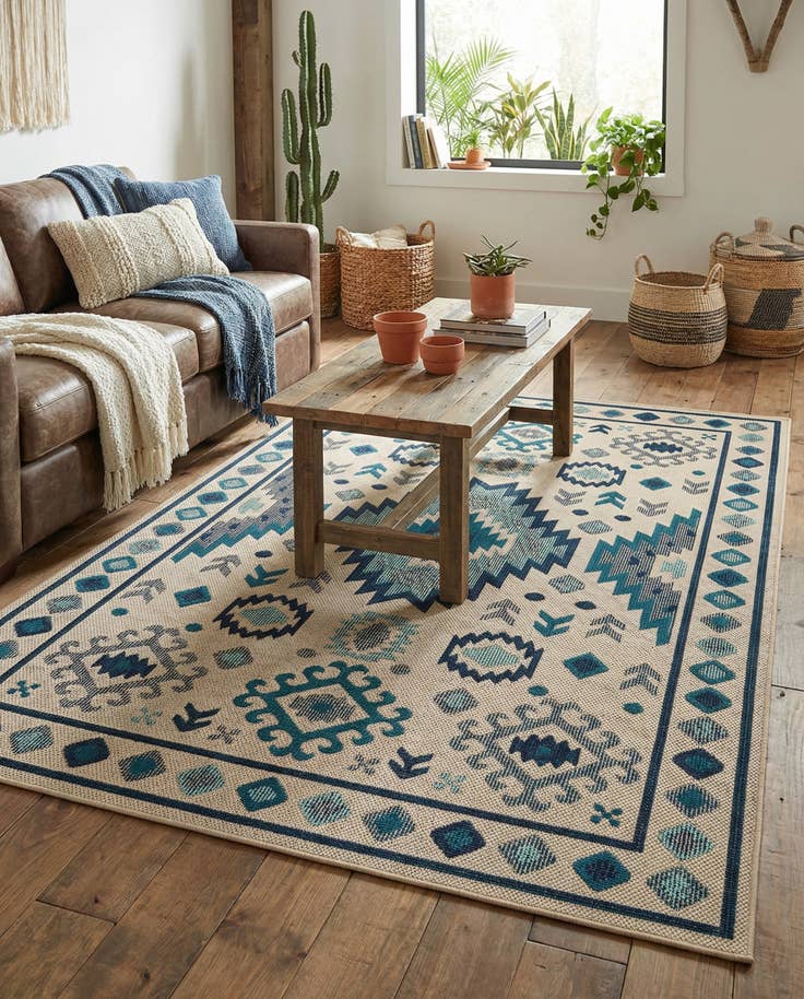 Detail image of 6' x 9' Easy-Clean Baja Indoor / Outdoor Rug